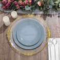 thumbnail image 2 of Efavormart 10 Pack | 10" Glossy Dusty Blue Round Plastic Dinner Plates With Gold Rim, Disposable Party Plates, 2 of 11