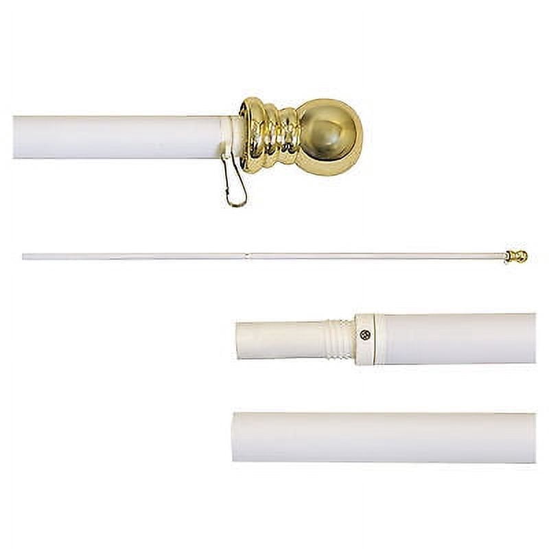 Online Stores 6' Silver Wall Mount Aluminum Spinner Flagpole with EZ Clips