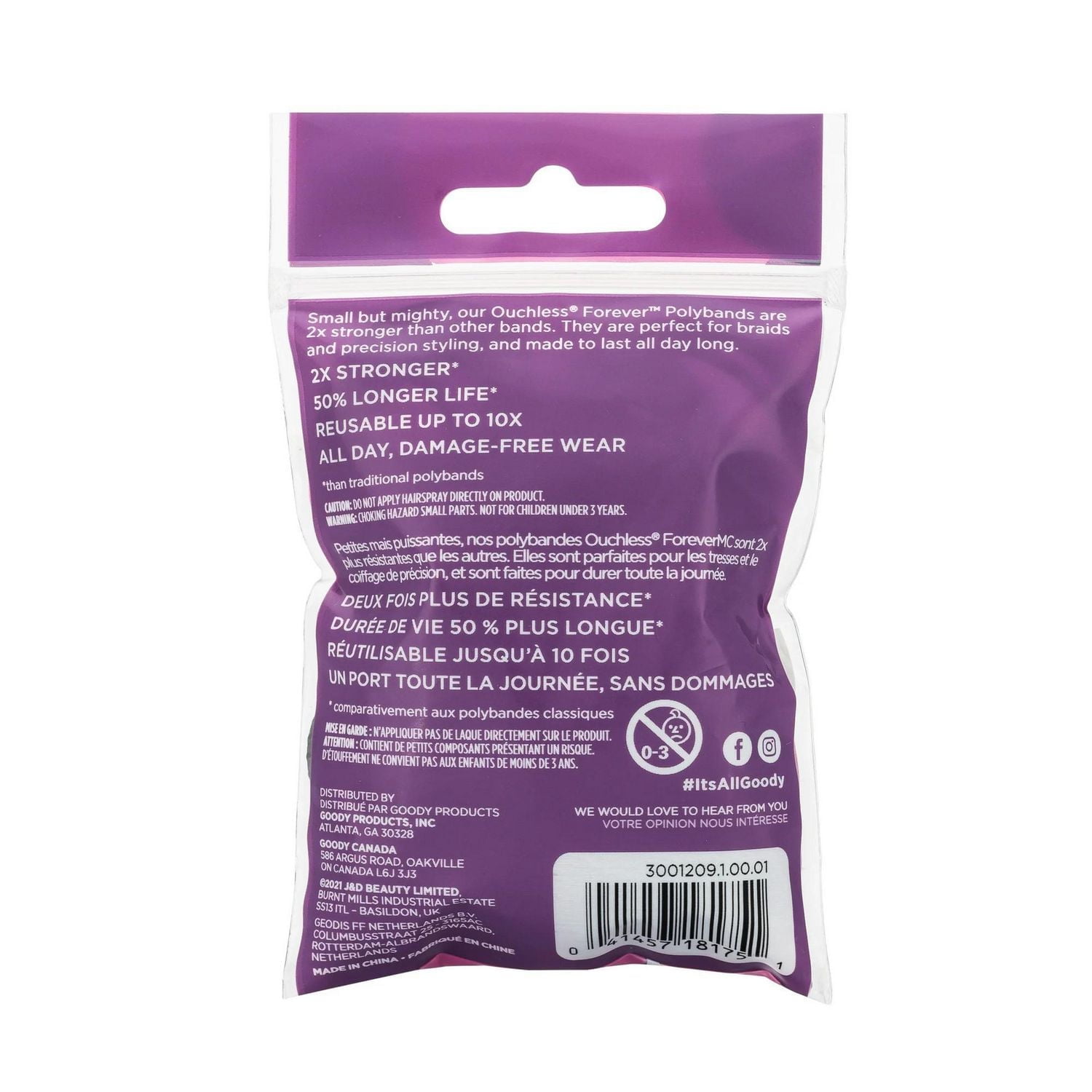 Bandelettes de polyéthylène noires sans aspérités Goody - 150 CT Goody Polybands