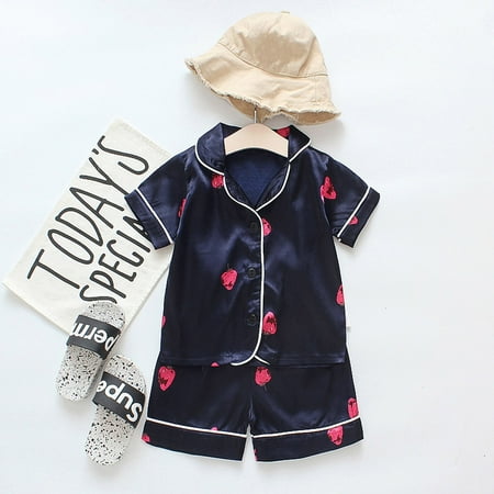 

Hunpta Kids Boys Toddler Pajamas shirt Girl Sleepwear T Baby Cartoon Clothes Shorts Set Boys Outfits&Set