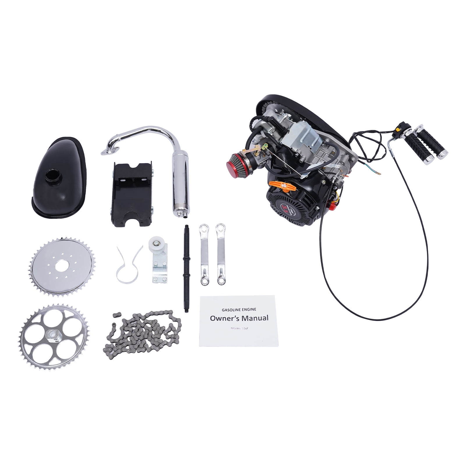 Miumaeov 100cc 4 Stroke Bike Engine Full Kit Gas Motorized Motor Bicycle Modified Engine Bicycle Kit Single Cylinder Bike Engine
