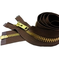 YKK® 29" Extra Heavy Duty Jacket Zipper (Special Custom) YKK #10 Brass Separating ~ Color 568 Seal Brown (1 Zipper/Pack)