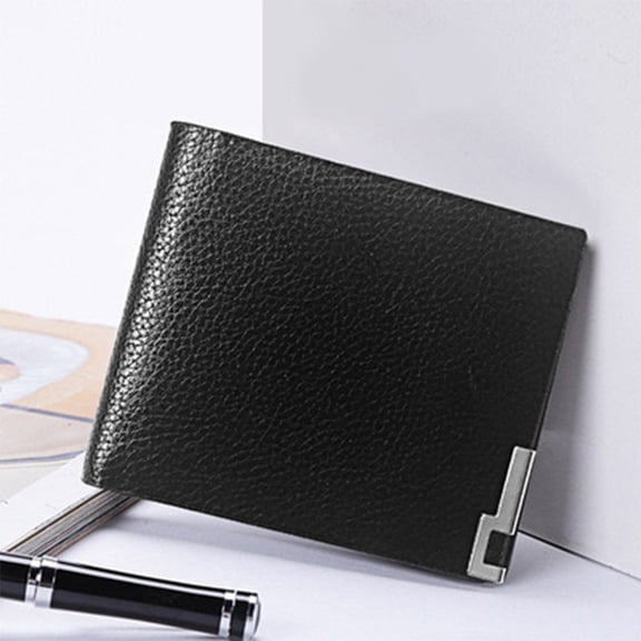 LOLIPPYY PU Black Men's Wallet with Pocket for Daily Travel, Shopping, and Everyday Use