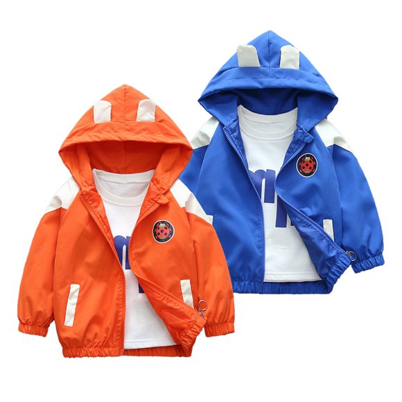 Esaierr Veste à Capuchon pour Tout-Petits Garçons Filles Printemps Automne Veste Chaude Veste Décontractée Poche Latérale Veste Mince Manteau pour Enfants 1-7 Ans
