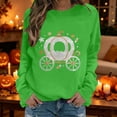 thumbnail image 2 of IDOCLOTHES Hello Pumpkin Sweatshirt for Women Long Sleeve Crewneck Halloween Sweaters 2026 Trendy Pullover Tops Plus Size Clothes Womens Fall Fashion Clothing Green, XL, 2 of 6