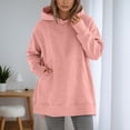 thumbnail image 1 of Cozy Chandails à Capuchon et Chandails en Molleton pour Femmes à Manches Longues Col Rond avec Poche Solide Coupe Ample pour Usage Quotidien Décontracté, 1 of 4