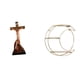thumbnail image 1 of Estatua de la Madre María con cruz de Jesús, escultura de resina, adorno de pared, estante colgante de metal de 3 niveles, decoración adecuada para ca, 1 of 8