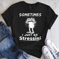 thumbnail image 3 of Sometimes I Just Be Stressin’ Frog T-Shirt – Funny Anxious Mood Tee for Frog Lovers & Overthinkers, 3 of 5