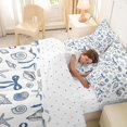 thumbnail image 4 of spefrowx Cute Seashell Bow Queen Bedding for Kids, Blue Starfish Conch Nautical Bedding Comforter Set Queen, Reversible, 7pcs, 4 of 6