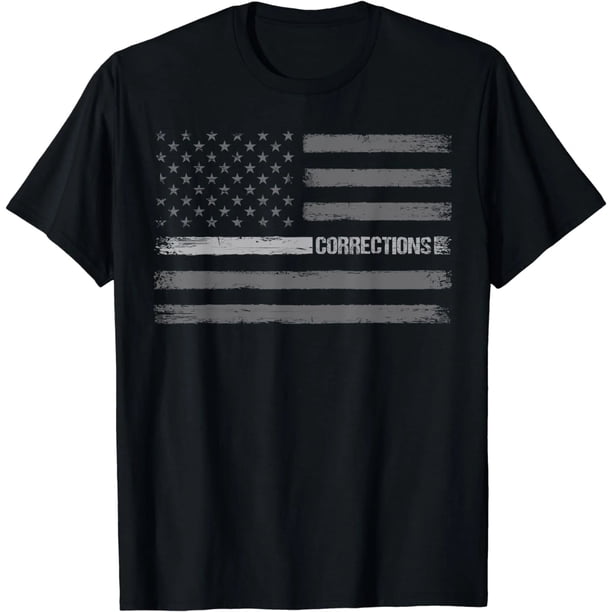Playera Vintage para Mujer de Oficial Correccional con Bandera Americana