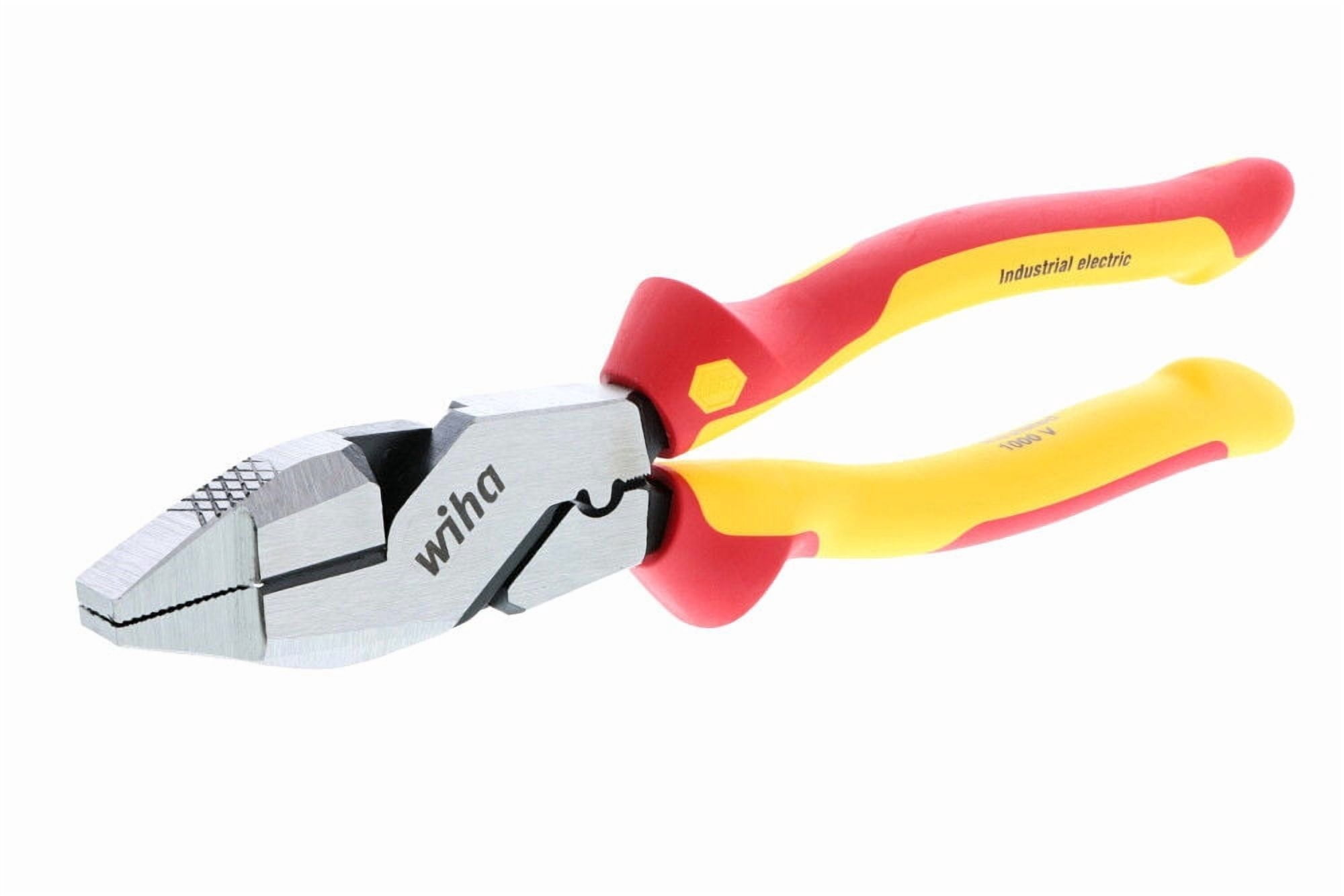 9.5" Insulated Industrial NE Style Lineman’s Pliers with Crimpers - Wiha Tools 32948