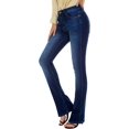 thumbnail image 1 of Jeans acampanados para mujer Jeans acampanados de talle alto con pantalones de mezclilla rasgados de pierna ancha clásicaBlue2, 1 of 5
