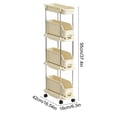 thumbnail image 3 of Medium Size Narrow Crevice Rolling Storage Cart With Pull-Out Drawer Bins, Multi Layer Space Saving Wheeled Organizer Rack For Kitchen Bathroom Gap Sundry Storage(M)4 tiers, 3 of 6