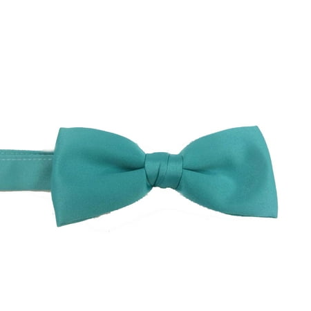 Satin Trim Tuxedo Trousers - Men's Formal Tuxedo Solid Color Satin Adjustable Classic Pre-Tied Bow, Teal