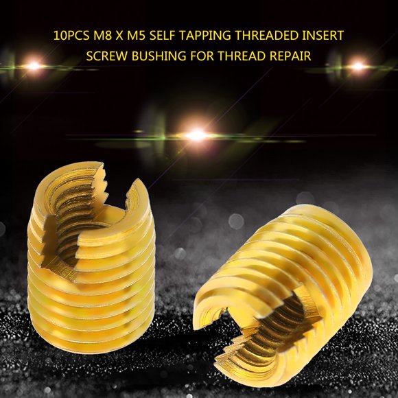 Self Tapping Screw Bushing, 302 Slotted Type 10pcs Self Tapping Threaded Insert, Carbon Steel Galvanized Anti-loose Rail Car Industry For Automobile Industry