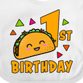 thumbnail image 4 of Inktastic 1st Birthday with Taco and Confetti Boys or Girls Baby Bib, 4 of 4