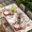 FireBrick Linen, variant on Christmas Table Cloths for 3 Foot Rectangle Tables, Winter Deer Ice Cream Cookies Star Pine Needle Patio Waterproof Elastic Fitted Tablecloths, Washable Rectangular Table Cover for Camping