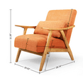 thumbnail image 5 of OAKHAM Mid Century Modern Accent Chair, Living Room Fabric Read Arm Chair with Cushion, Walnut-Orange, 5 of 7