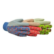 G & F 1852-3 Women Soft Jersey Work Gloves, 3-Pairs, Green/Pink/Blue Per Pack