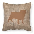 thumbnail image 2 of Carolines Treasures BB1112-BL-OR-PW1818 Pug Burlap and Orange   Canvas Fabric Decorative Pillow BB1112 18H x18W, 2 of 2