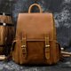 thumbnail image 5 of Bolsa Mochila informal retro para hombre Mochila de piel de vaca de color sólido Gran capacidad para la universidad JShteea Para Estrenar, 5 of 9
