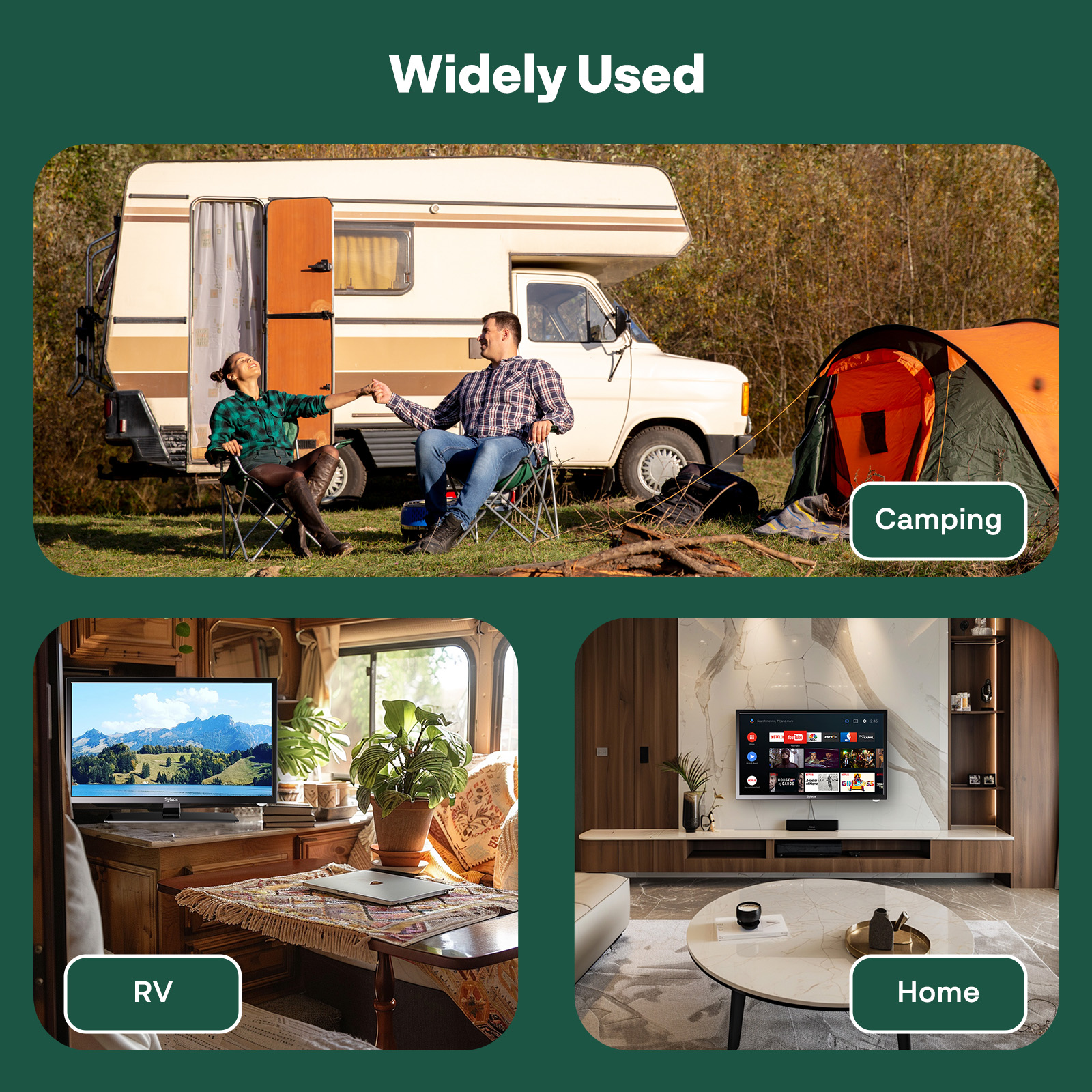 Sylvox 19" 12V RV Smart TV with Built-in DVD photo 8