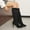 Black, variant on Women Pointed Toe Ruched Mid Calf Slip on Thin Stiletto Heel Boots Casual Footwear Ideal for Daily office Work Dating Evening Party Autumn Winter Black 7(39)