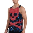 thumbnail image 2 of Gukieu pirate skull Print Men's Quick Dry Fitness Vest, Round Neck Sleeveless Fitness Bodybuilding Top-Medium, 2 of 7