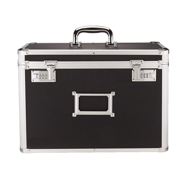 Zimtown Locking Personal File Box Black top file storage box for Legal