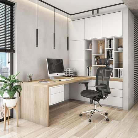 UPC: 0815764015548 | Techni Mobili High Back Executive Mesh Office Chair with Arms  Headrest and Lumbar Support   Black