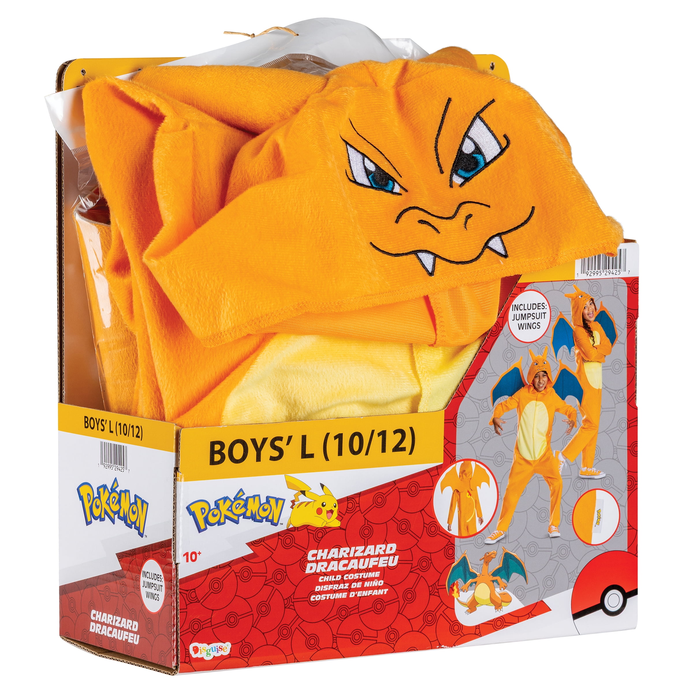 Pokémon Charizard Halloween Costume for Children, Boys Size L (10/12), by Disguise