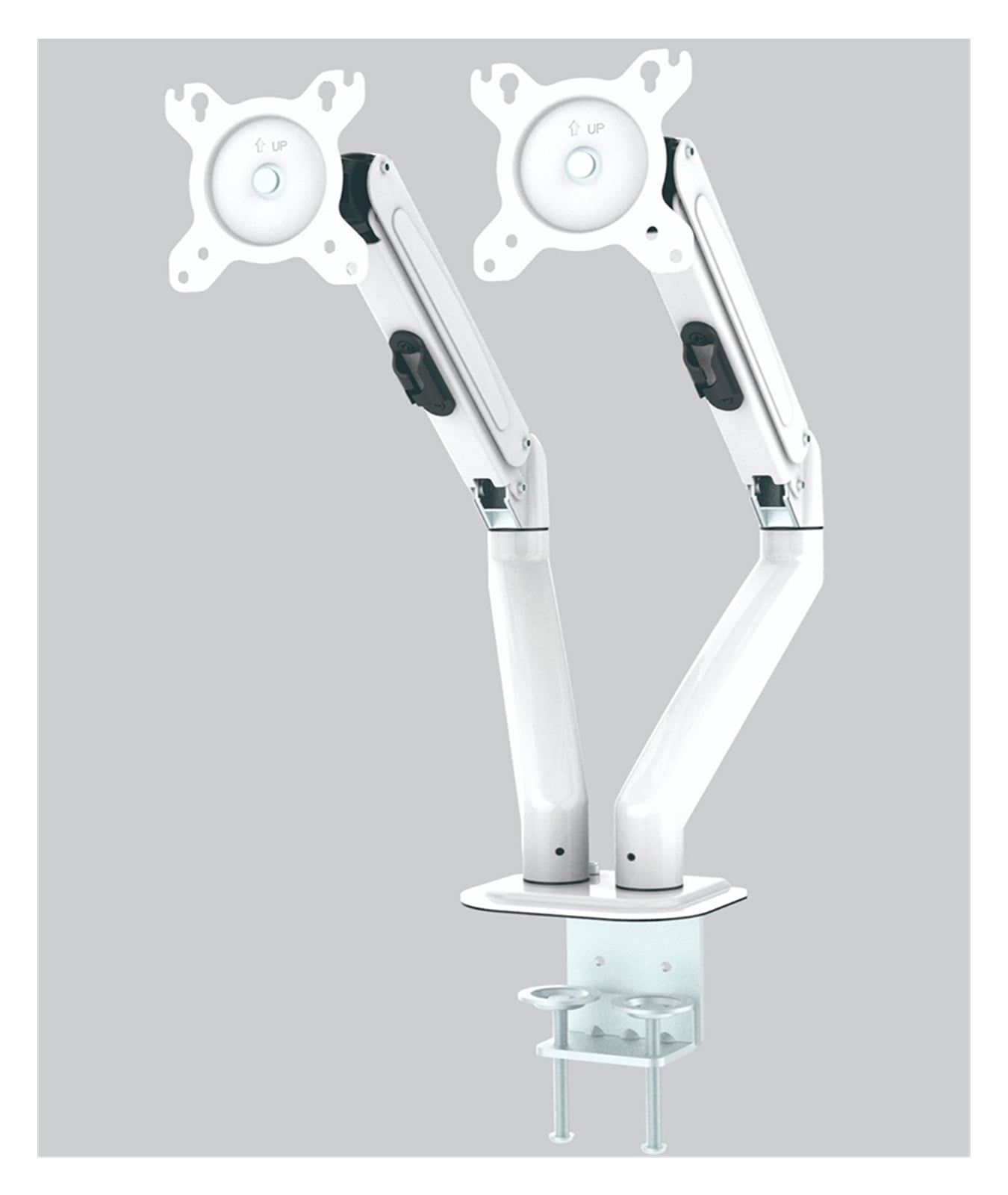 Dual Monitor Desktop Mount Bracket For 13 To 27-Inch LCD Screens Rotate & Tilt Adjust Two-Arm Desk Stand Support ,Easy to Use