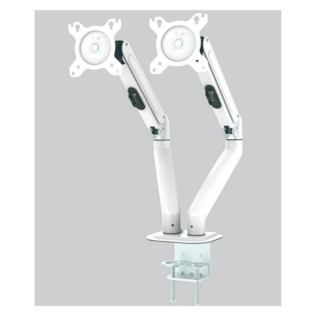 Dual Monitor Desktop Mount Bracket For 13 To 27-Inch LCD Screens Rotate & Tilt Adjust Two-Arm Desk Stand Support ,Easy to Use