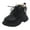 Black, variant on PEASKJP Children's Hiking Boots Warm Winter Lined Waterproof Boots PU Leather Non-slip, White 23