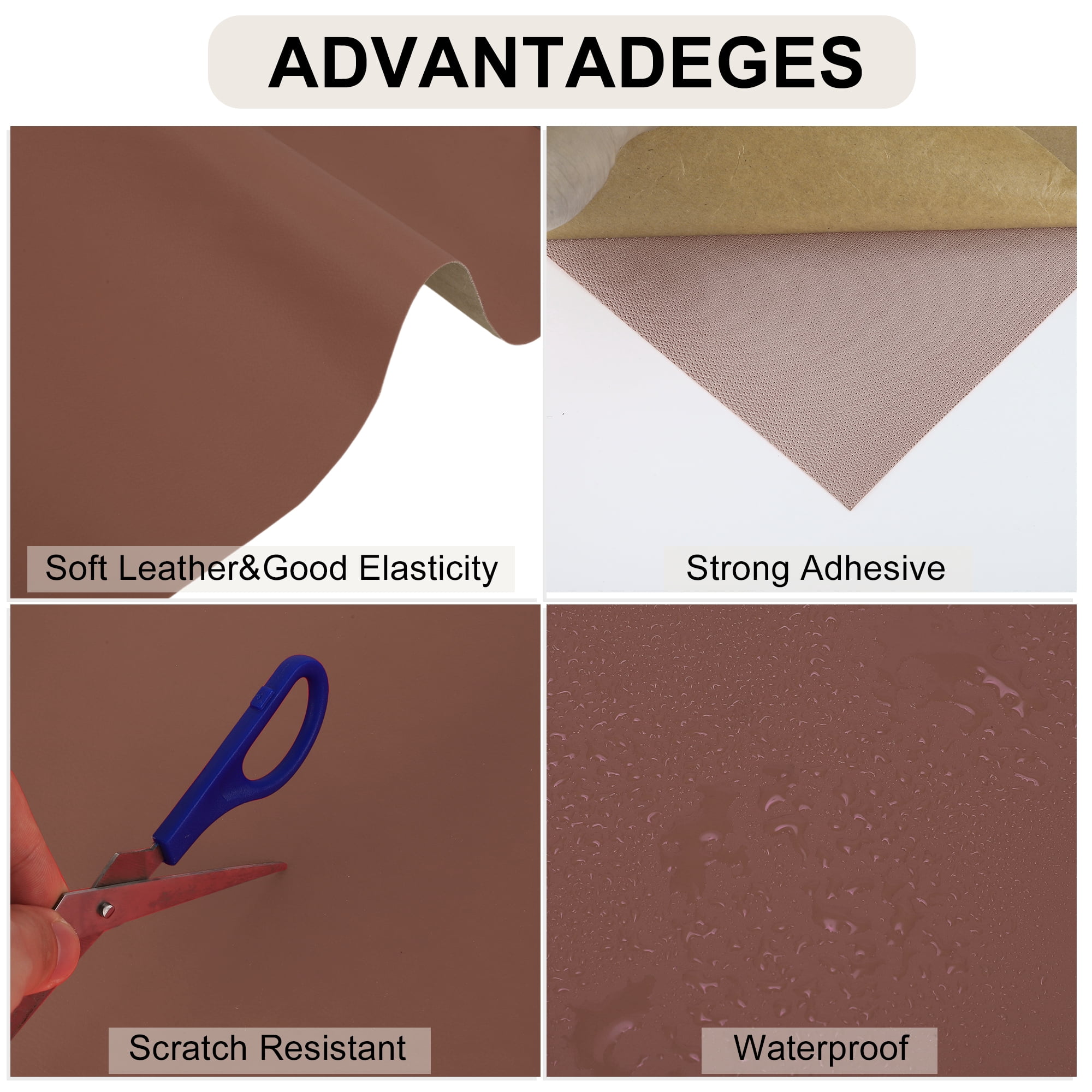 Unique Bargains Leather Repair Patch Tape, Self Adhesive Leather Repair for Furniture Couch Sofa Car Seats Office Chair Brown 118.11"x15.75"