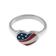 thumbnail image 3 of American Flag Heart Enamel Ring - Patriotic USA Red, White & Blue Jewelry size 7, 3 of 4