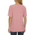 thumbnail image 3 of Pink S WIZUTIZ Womens Blouse Sales Cotton Blend Fashion Ultra Soft Trendy Tshirt Ladies Linen Crew Neck Shirts Cozy Style Solid Tops Vintage Plain Tshirts Pure Colour Short Sleeve Tee T-shi, 3 of 3