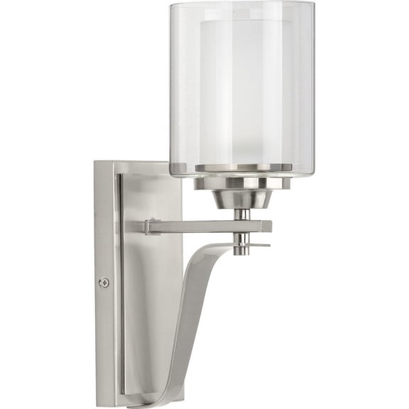 P300120-009-Progress Lighting-Kene - 1 Light - Cylinder Shade in Modern Craftsman and Modern style - 4.75 Inches wide by 12.88 Inches high-Brushed