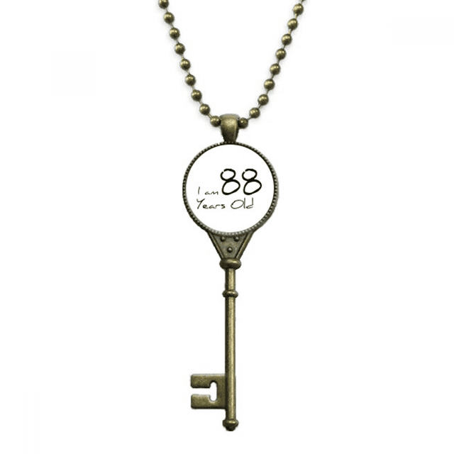 Je Suis 88 Ans Vieux Clé Collier Pendentif Plateau Orné Chaîne
