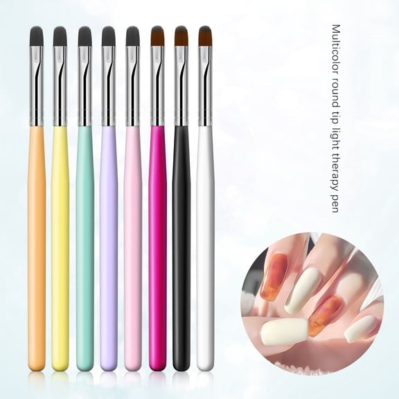 opvise Nail Art Brush Soft Bristles Non-Shedding Comfortable Grip Convenient Decorative Plastic Nail Art Brush Gel Polish Applying Tool Nail Supplies