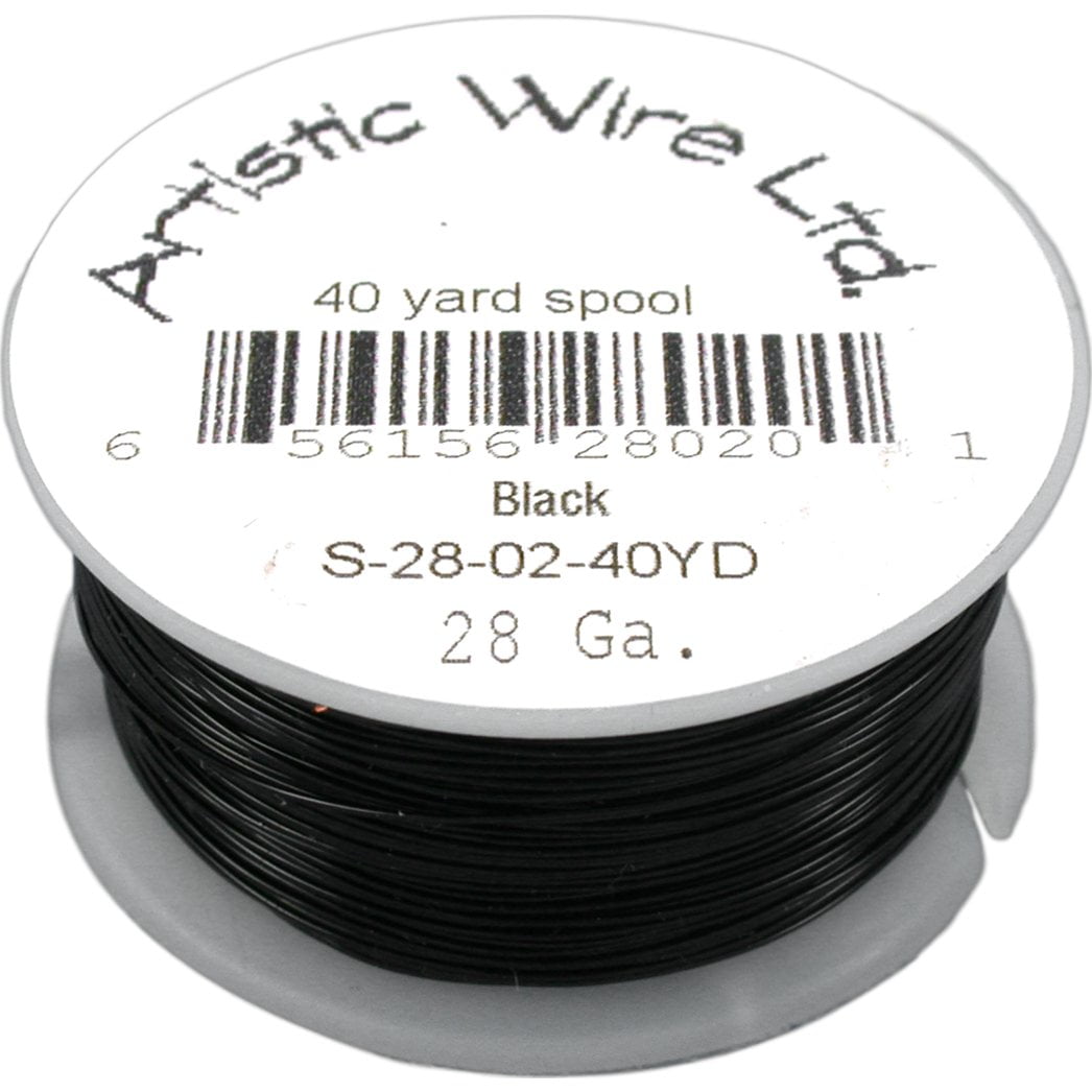 Artistic Wire, 28 Gauge Tarnish Resistant Colored Copper Craft Jewelry  Wrapping Wire, Black, 40 yd