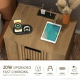 thumbnail image 5 of Brafab Fluted Nightstand Set of 2 with 20W Fast Charging Station,Bedside Tables with 2 Storage Drawers & Curved Base, Large End Tables for Bedroom, 5 of 9