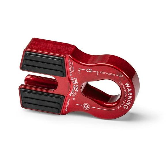 Factor 55 Winch Cable Shackle Mount 00375-01 Flat Splicer; Fits 3/4 Inch Screw Pin Hook; For Synthetic Winch Rope Diameters Up To ½ Inch; 16000 Pound Load Capacity; Splice-On; Foldable; Red