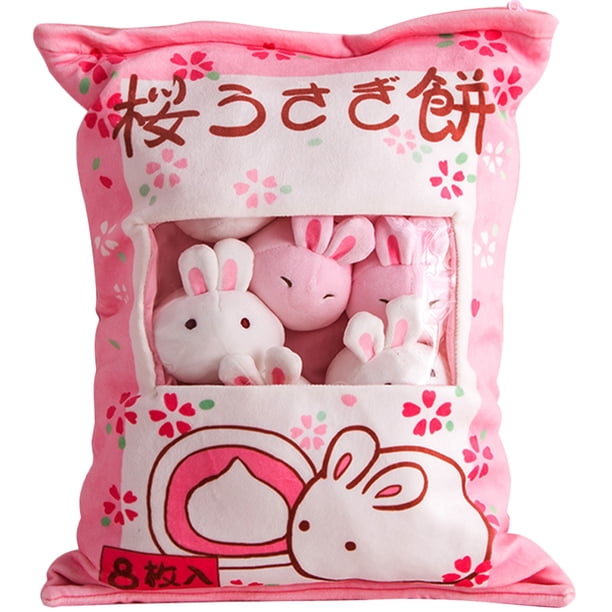 1 juego de muñeco de conejo de peluche, adorable almohada de peluche, muñeco de conejito de dibujos animados para niños