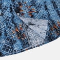 thumbnail image 4 of Camisa Hombre Camisa informal de verano con estampado geométrico para hombre, camisa de manga corta con cuello vuelto (Blue, XL), 4 of 6