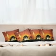 thumbnail image 7 of Ambesonne Animal Throw Pillow Cover 4 Pack, Woman Scene, 24", Burnt Orange Black, 7 of 7