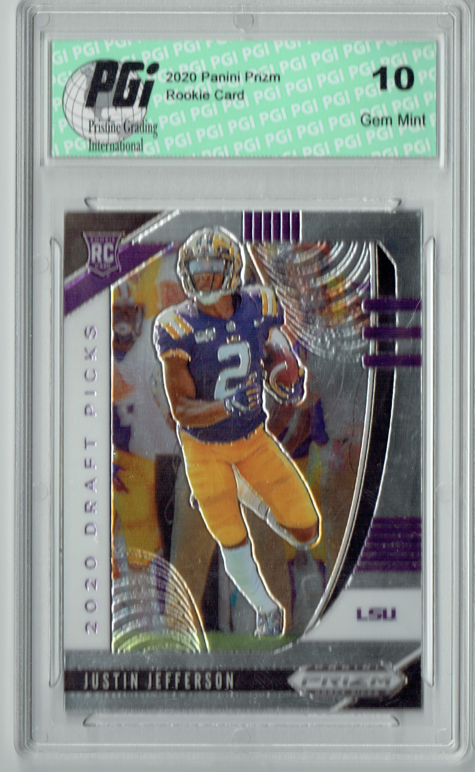 Justin Jefferson 2020 Prizm Draft 126 Rookie Card PGI 10
