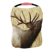 ECZJNT Bull Elk Stag Bugling Calling Rocky Mountain Cervus Canadensis Nursing Cover Baby Breastfeeding Infant Feeding Cover Baby Car Seat Cover