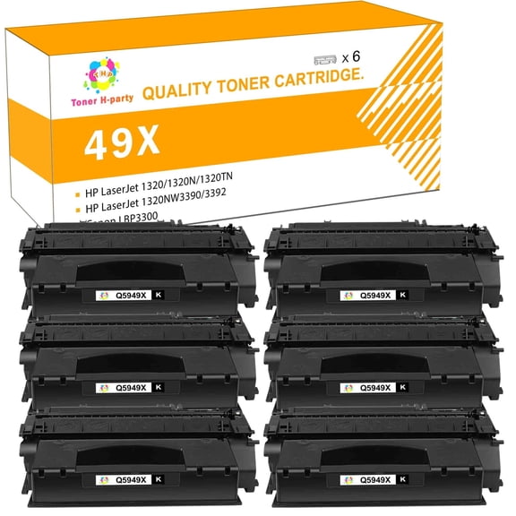 Colorich 6-Pack Toner Cartridge for 49X Q5949X Work with 1160 1320 1320n 3390 3392 P2015n P2014 M2727nf MFP Printer Ink (Black)