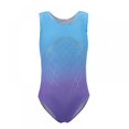 thumbnail image 2 of AMERTEER European American Ballet Gymnastics Dance Practice Clothes Sleeveless Shoulder  Bright Spotted gradient color Body Suit Blue#01, 2 of 8